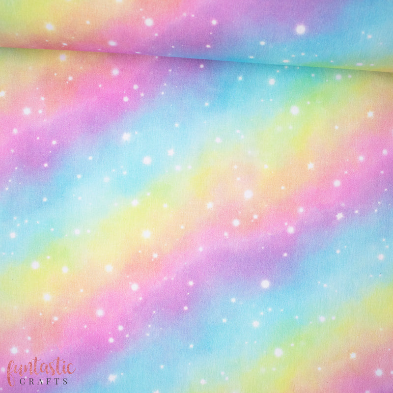 Pastel Rainbow Speckled Galaxy 100% Cotton Fabric