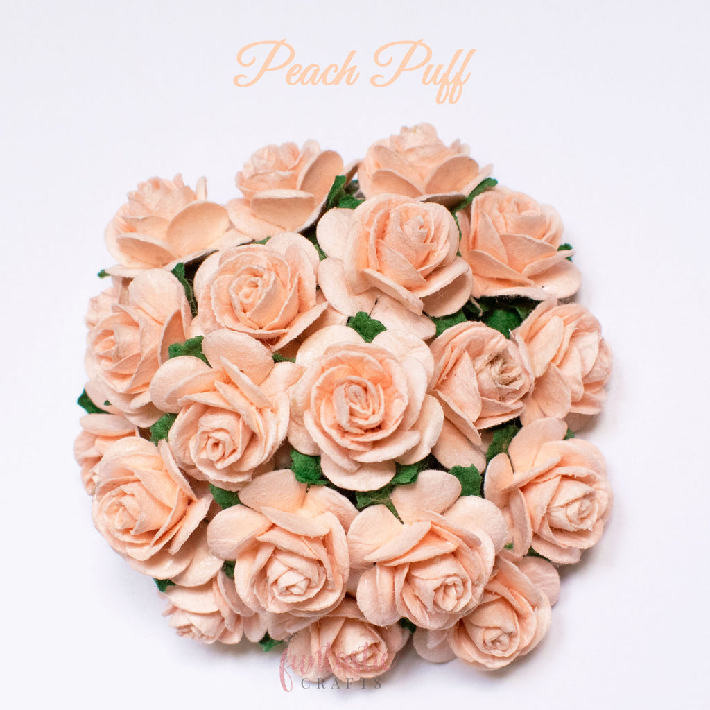 Peach Puff Mulberry Paper Flowers Open Roses