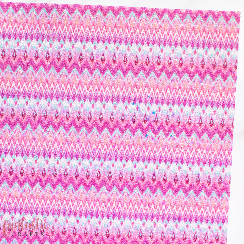 Pink Christmas Sweater Chunky Glitter Fabric