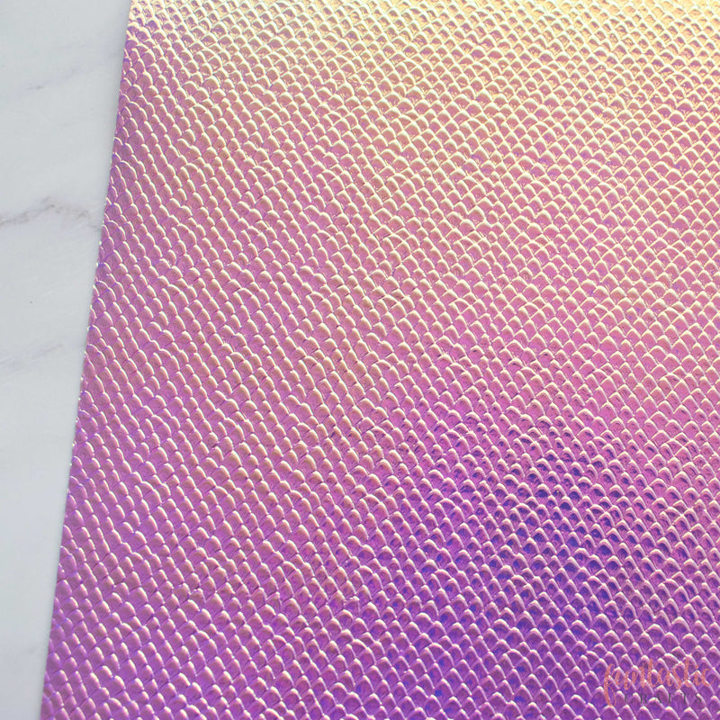 Iridescent Pink Dragon Skin Textured Leatherette Fabric