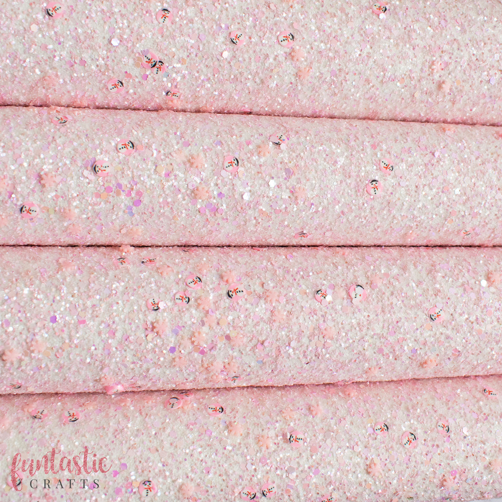 Pink Frost Chunky Glitter Fabric