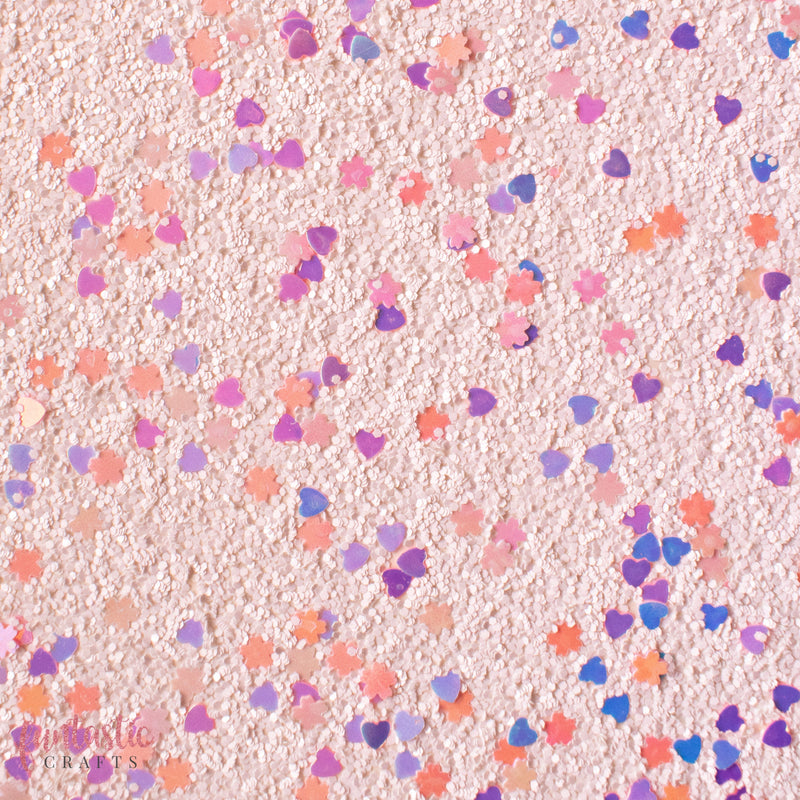 Aqua Spring Fling Chunky Glitter Fabric