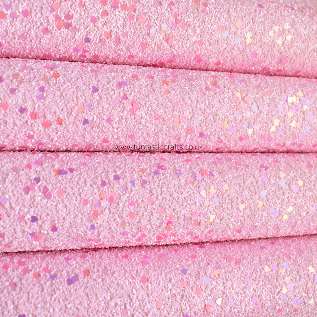 Pink Spring Fling Chunky Glitter Fabric