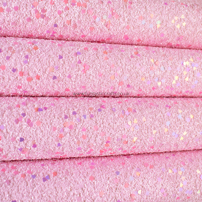 Pink Spring Fling Chunky Glitter Fabric