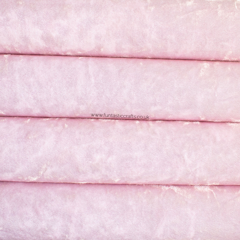 Pastel Pink Velvet Faux Leather Fabric