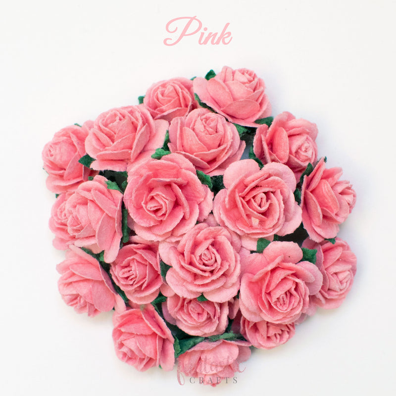 Pink Mulberry Paper Flowers Open Roses