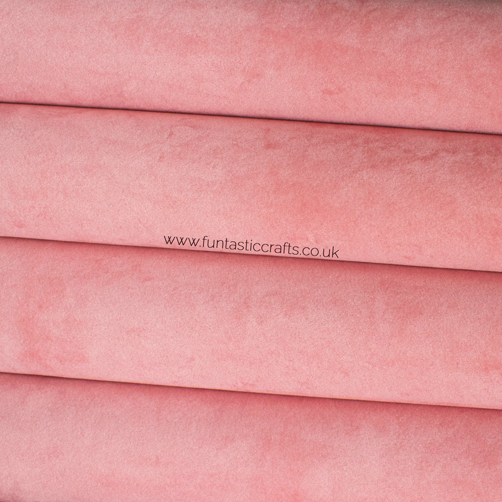 Pink Velvet Faux Leather Fabric