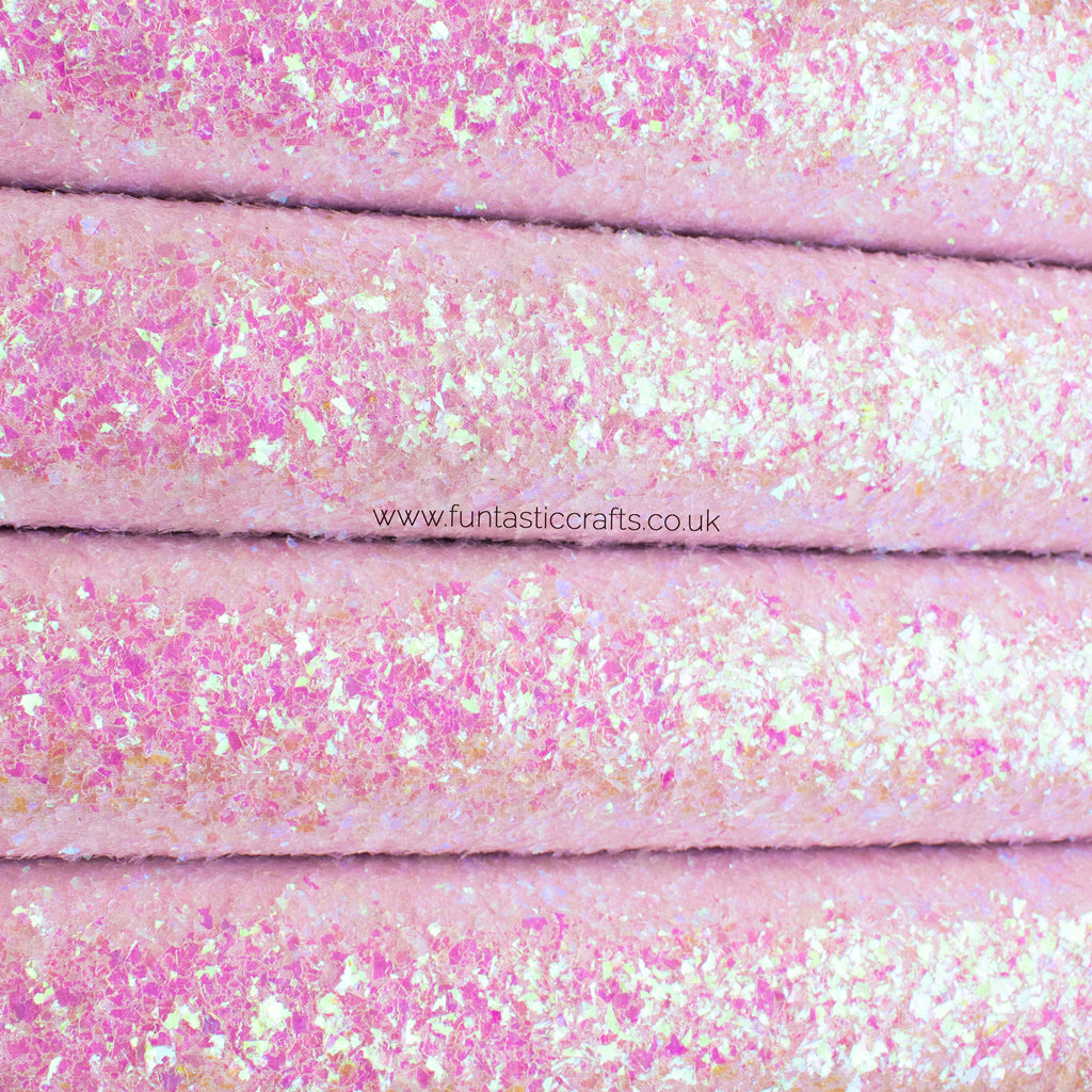 Pink Crystal - Iridescent Crystal Chunky Glitter Fabric