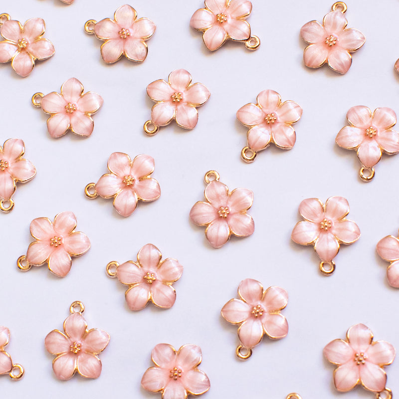 Pink Floral Charms