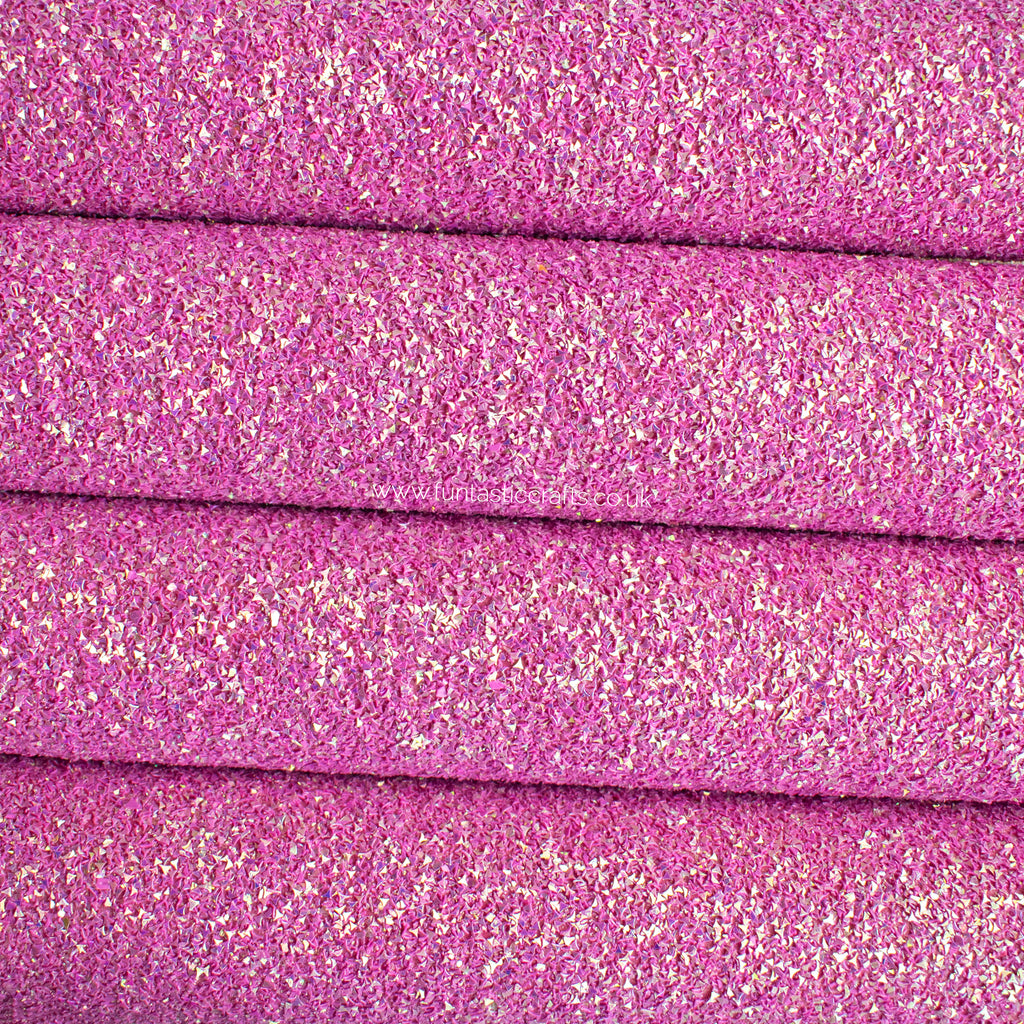 Pink Diamond Iridescent Chunky Glitter Fabric