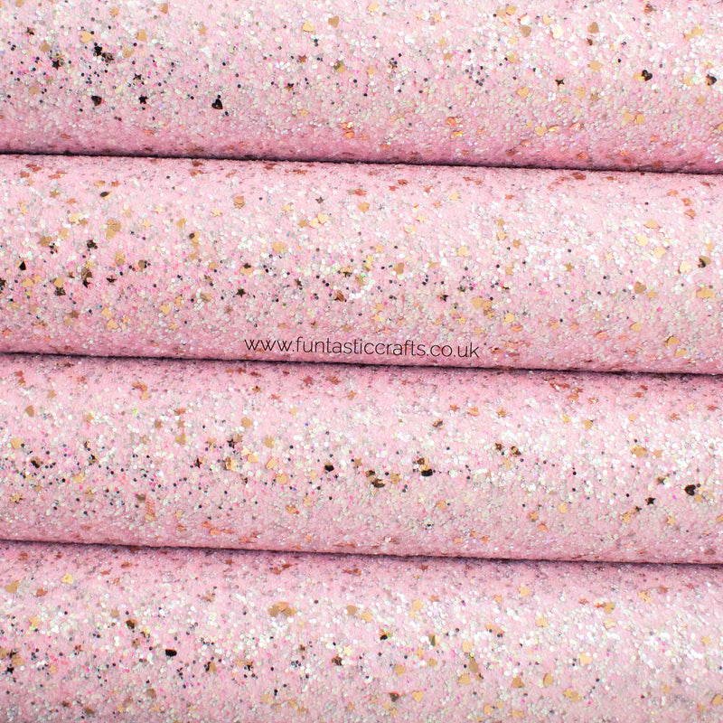 Baby Pink Pretty Pastels Chunky Glitter Fabric