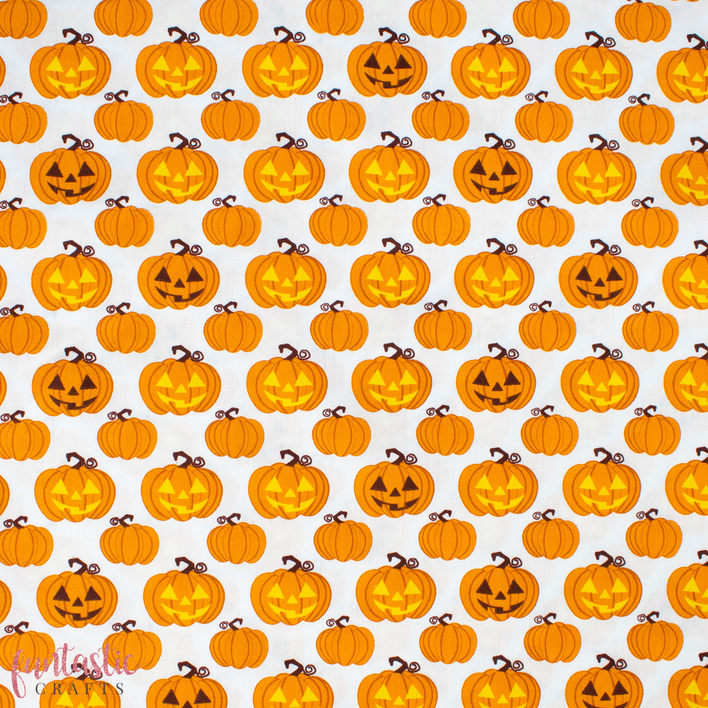Spooky Pumpkins - Halloween Polycotton Fabric
