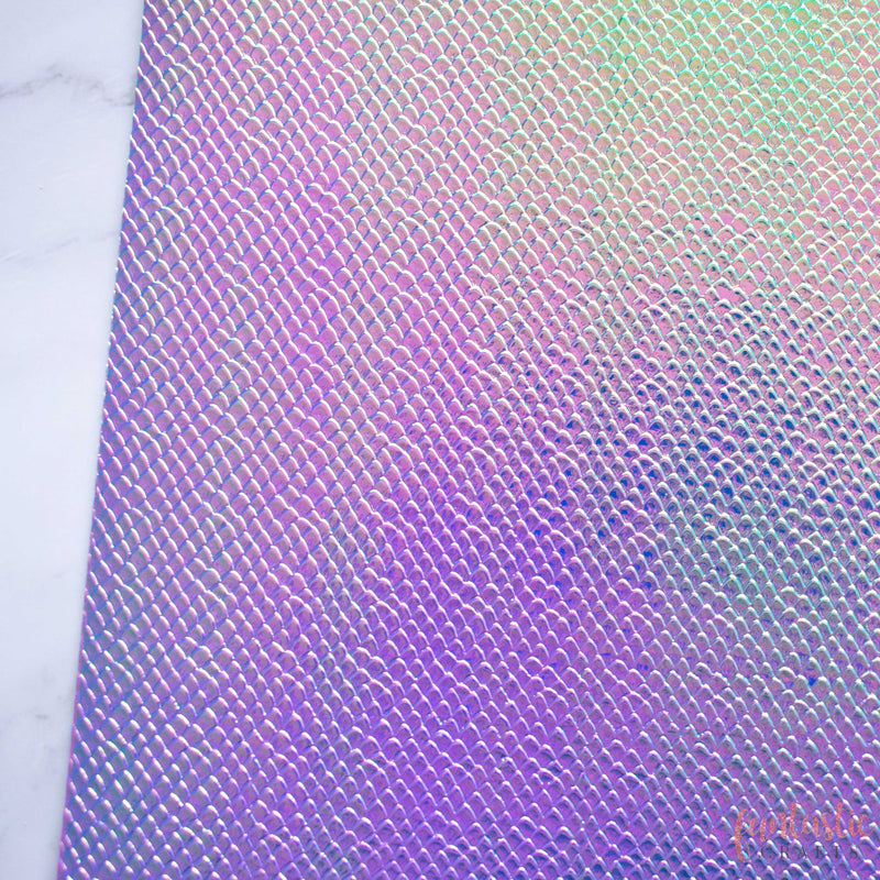 Iridescent Purple Dragon Skin Textured Leatherette Fabric