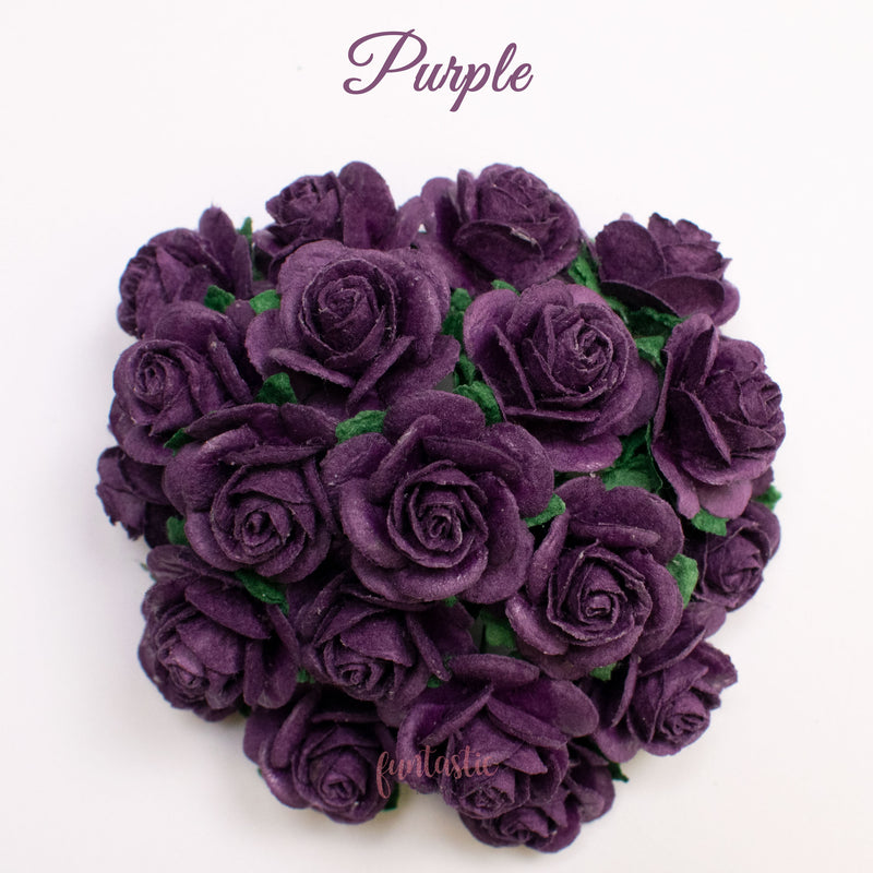 Purple Mulberry Paper Flowers Open Roses
