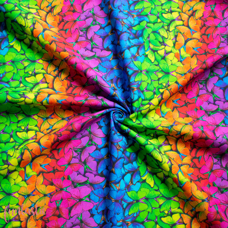 Rainbow Butterflies 100% Cotton Fabric