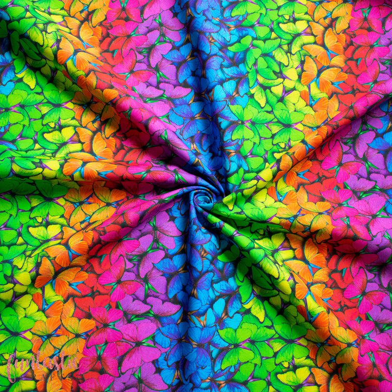 Rainbow Butterflies 100% Cotton Fabric