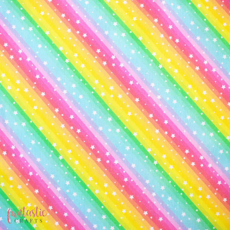Rainbow Stars 100% Cotton Fabric