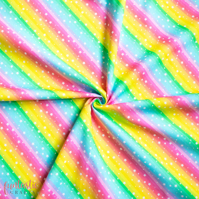 Rainbow Stars 100% Cotton Fabric
