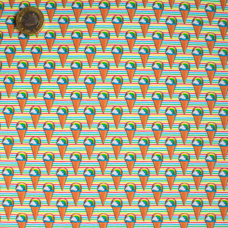 Rainbow Ice Cream Cones - Artisan Fabric Felt