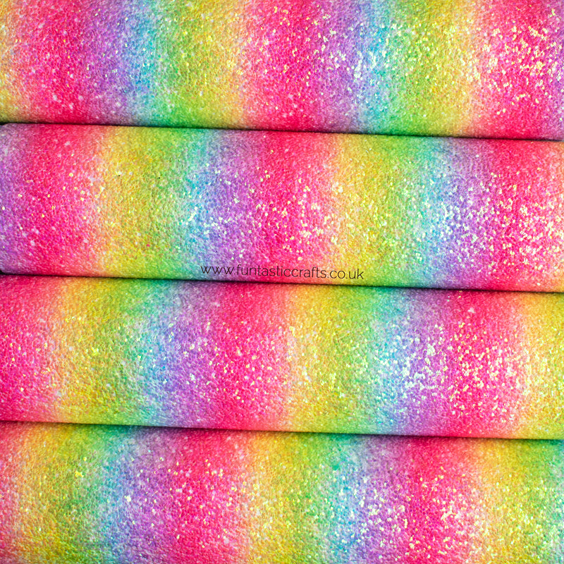 Rainbow Candy Chunky Glitter Fabric