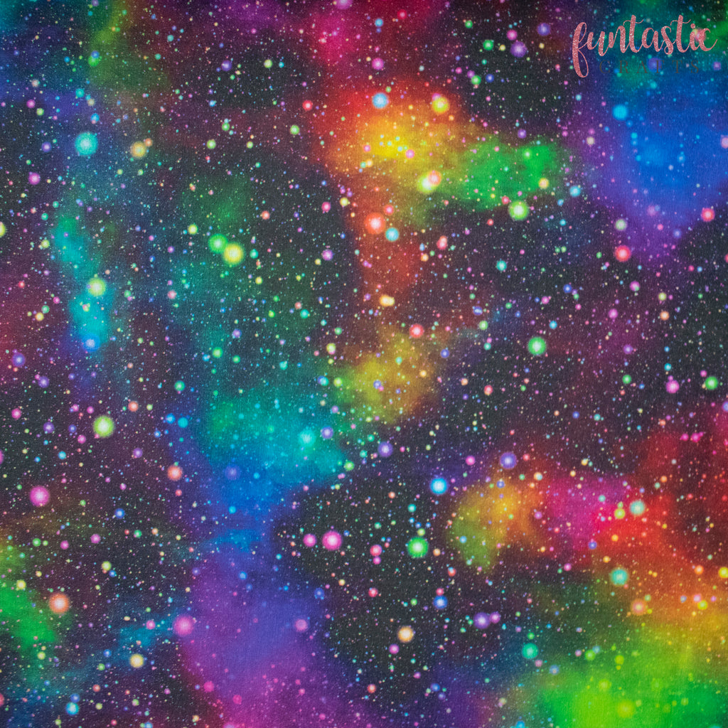 Rainbow Speckled Galaxy 100% Cotton Fabric