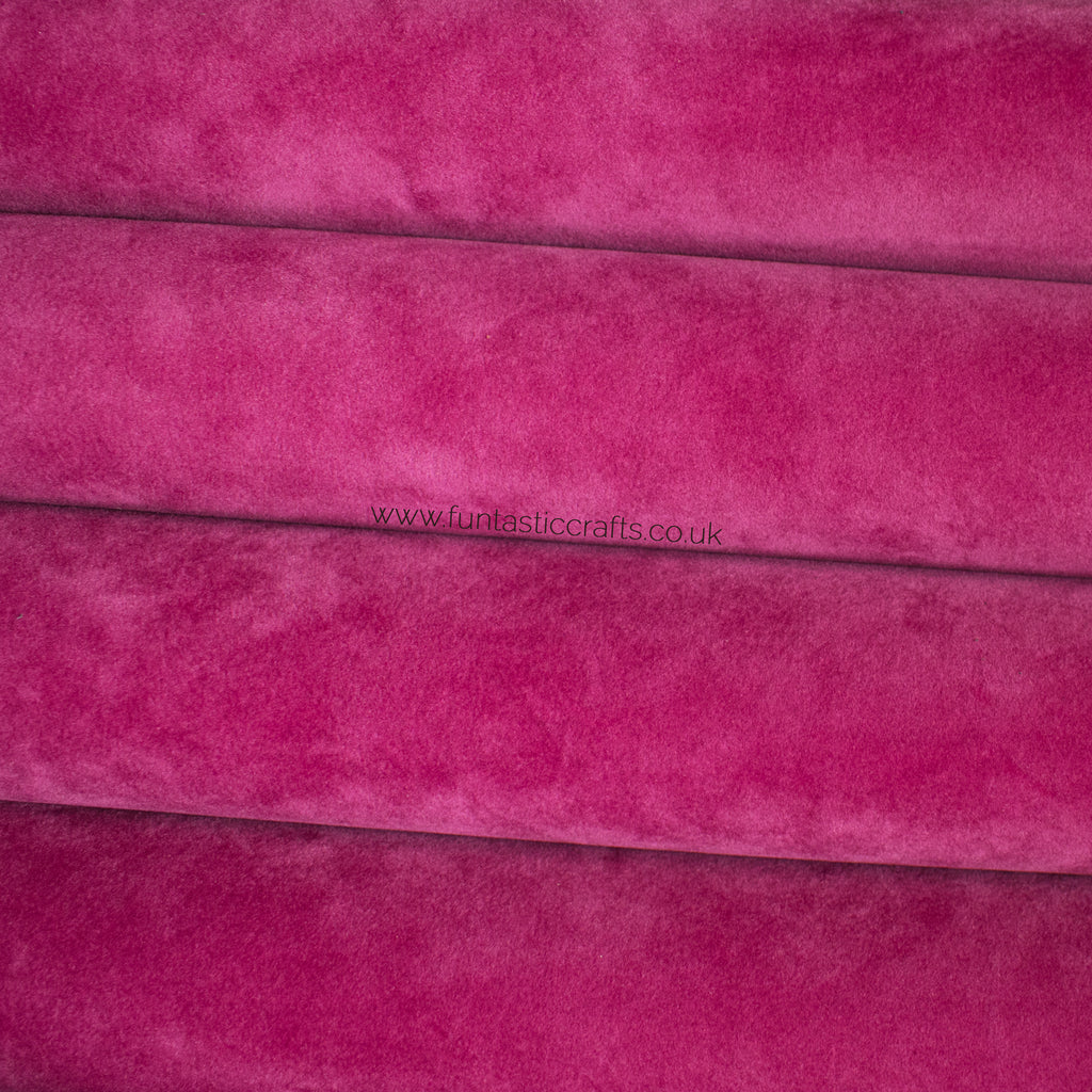 Raspberry Rose Velvet Faux Leather Fabric