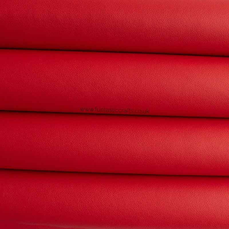 Red Smooth Matte Leatherette Fabric