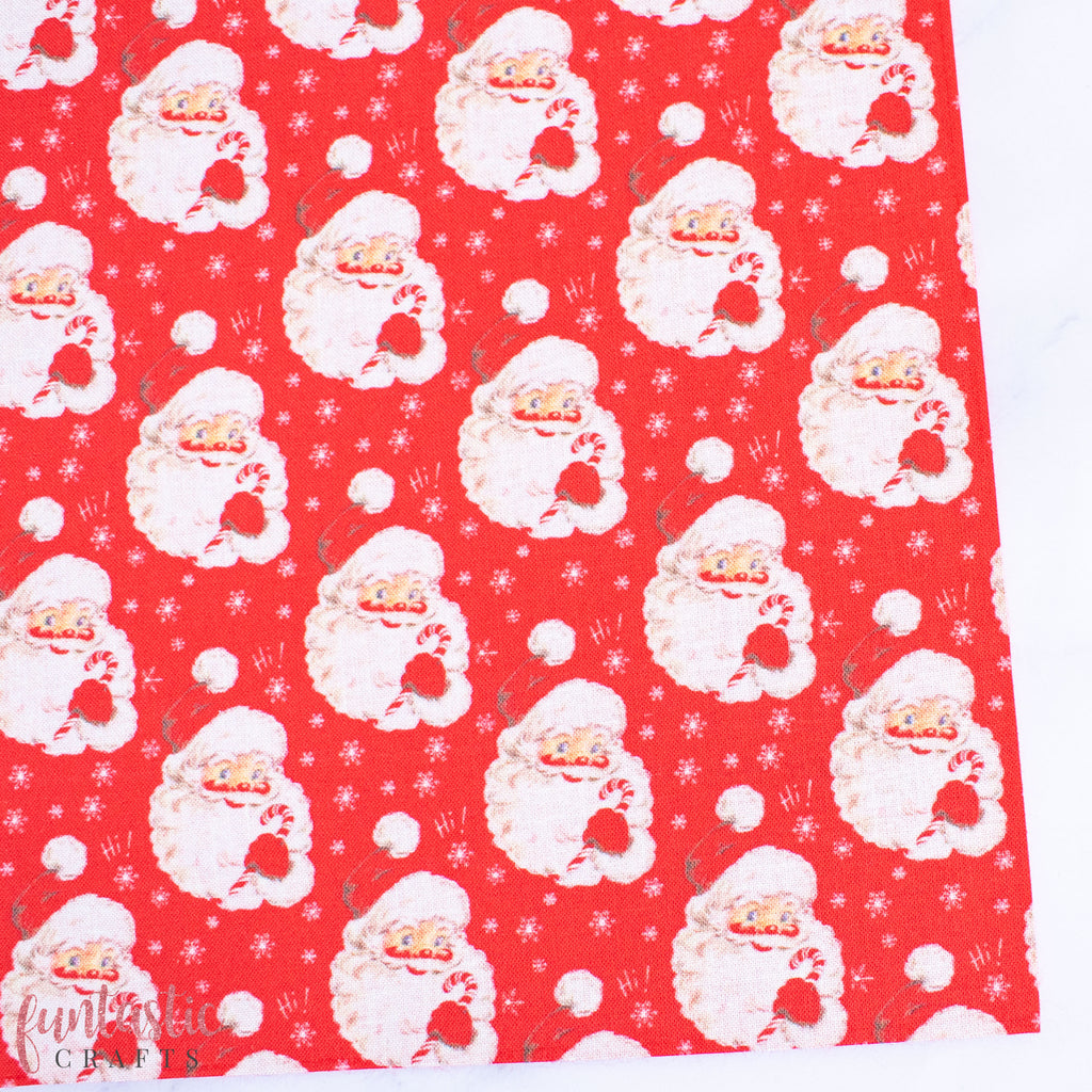 Red Vintage Santa - Christmas Fabric Felt