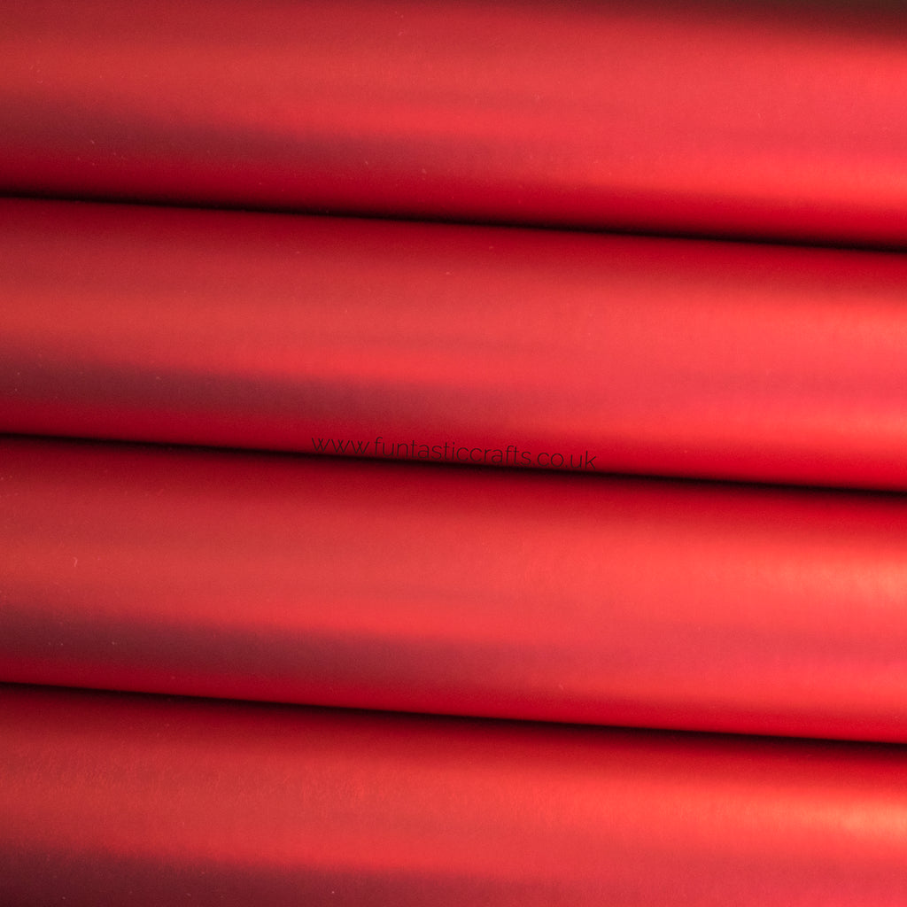 Smooth Metallic Leatherette Fabric - Red
