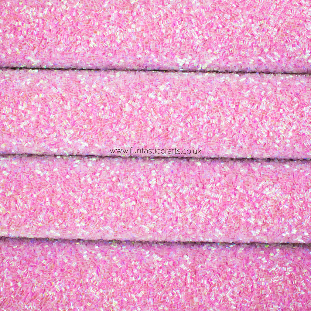 Rose Pink Candy Sprinkles - Beaded Chunky Glitter Fabric