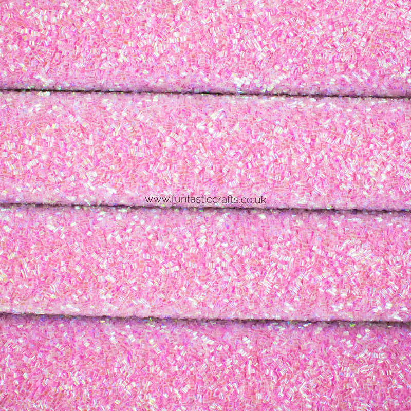 Rose Pink Candy Sprinkles - Beaded Chunky Glitter Fabric