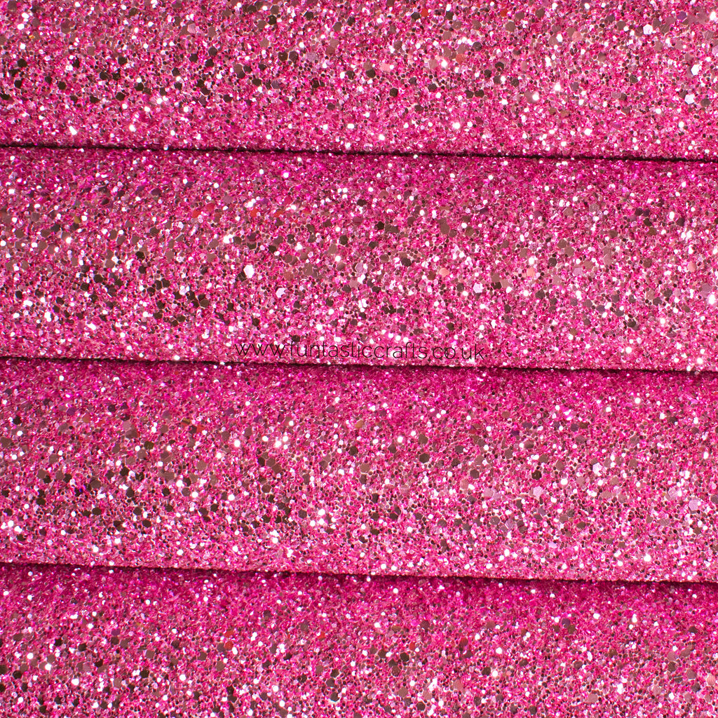 Rose Pink Chunky Glitter Fabric
