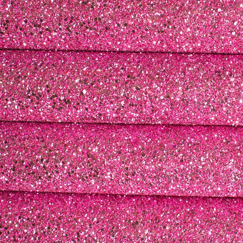 Rose Pink Chunky Glitter Fabric