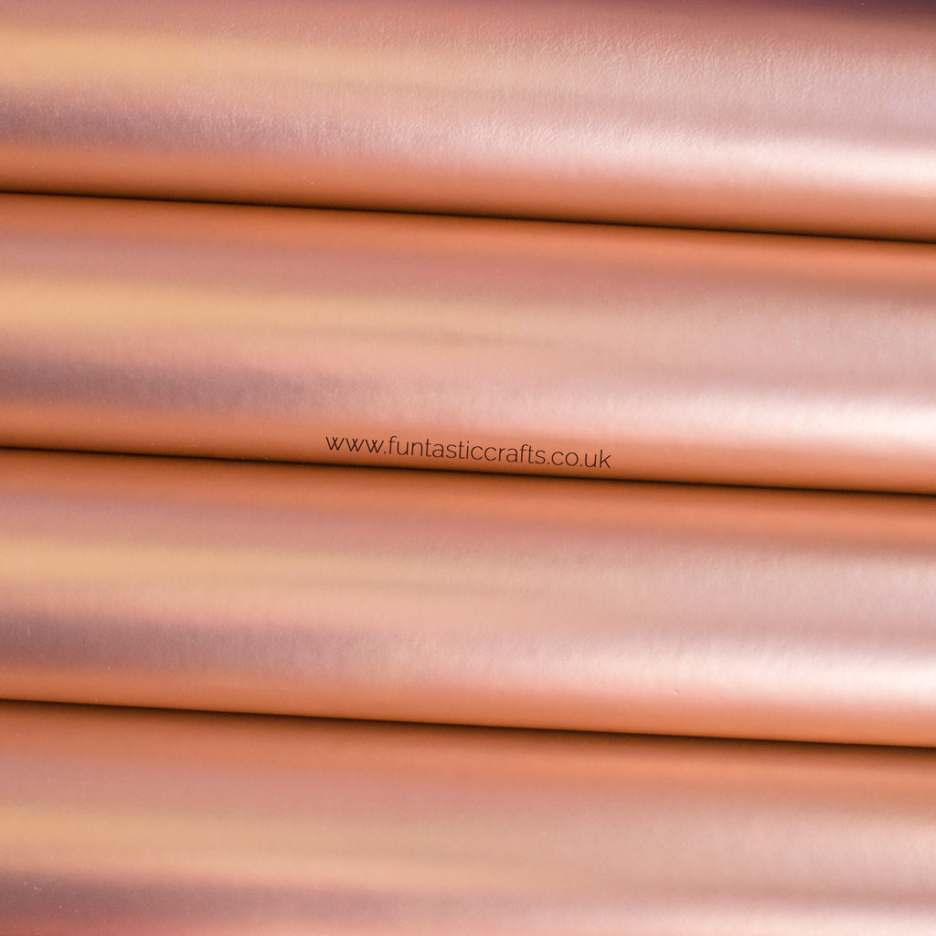 Smooth Metallic Leatherette Fabric - Rose Gold