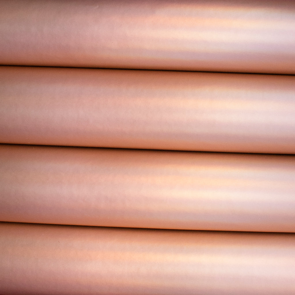 Smooth Metallic Leatherette Fabric - Holographic Rose Gold