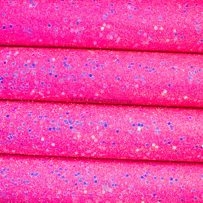 Rose Pink Diamond Dust Iridescent Fine Glitter Fabric