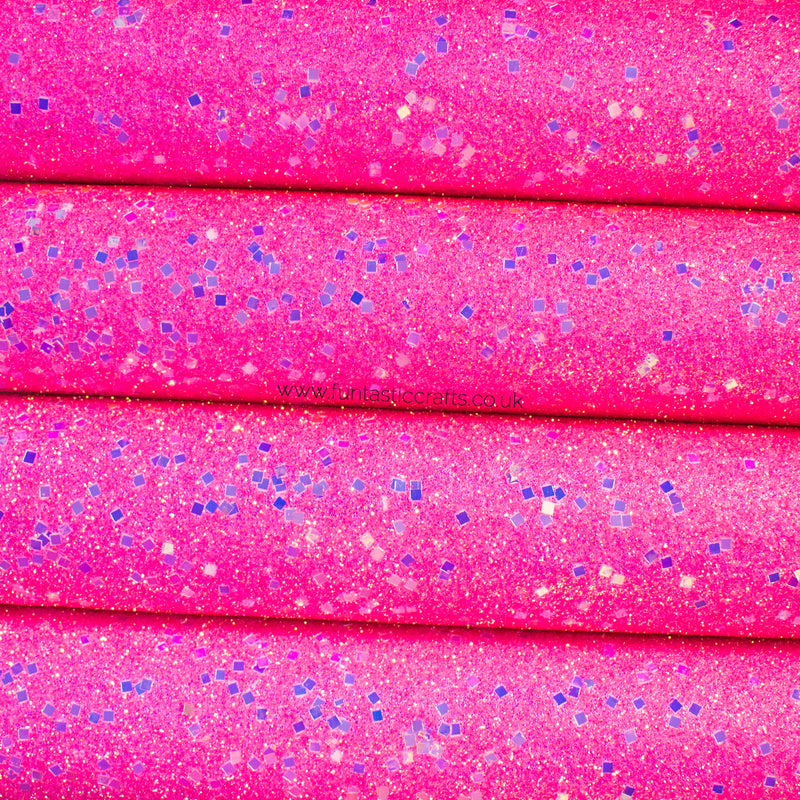 Rose Pink Diamond Dust Iridescent Fine Glitter Fabric