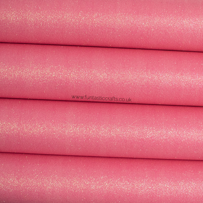 Sherbet Pink Fine Glitter Fabric