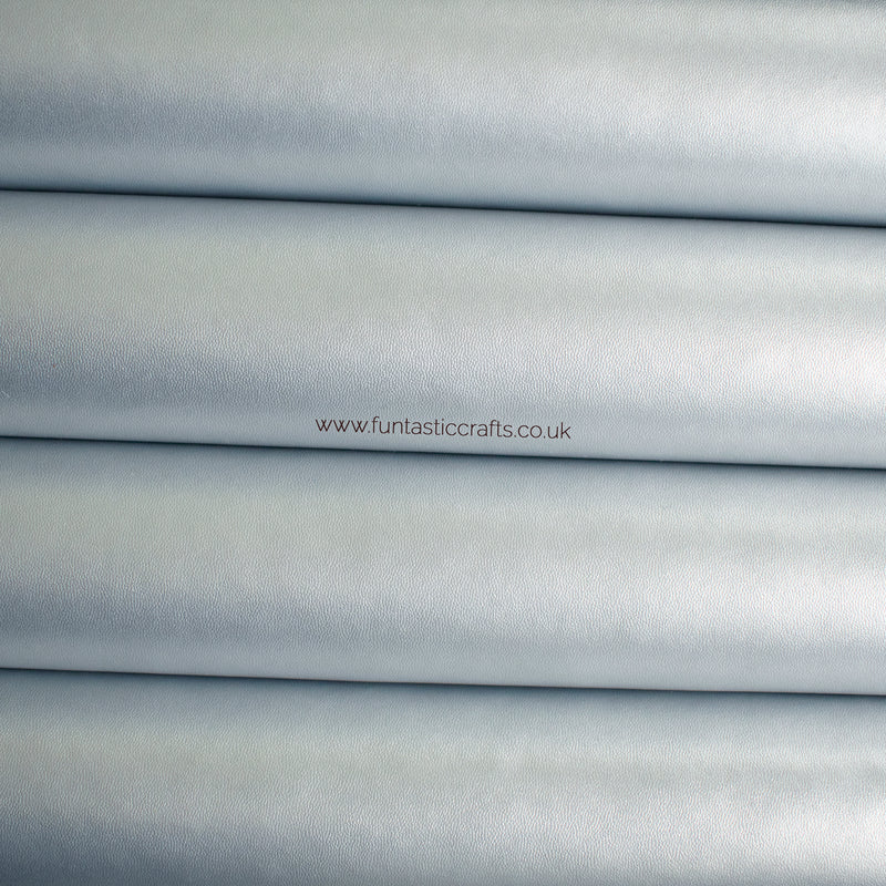 Silver Smooth Pearl Metallic Leatherette