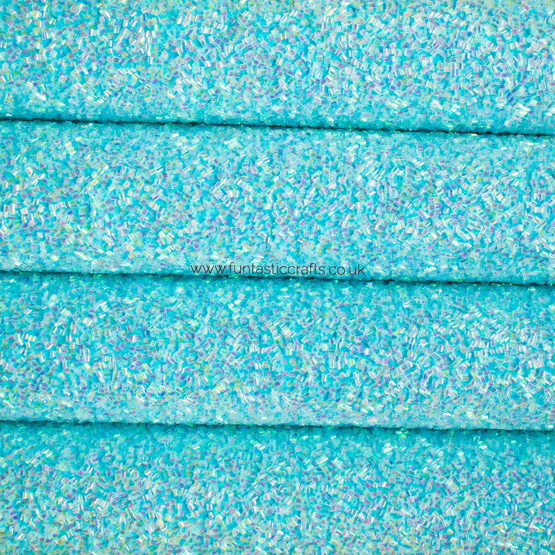 Sky Blue Candy Sprinkles - Beaded Chunky Glitter Fabric