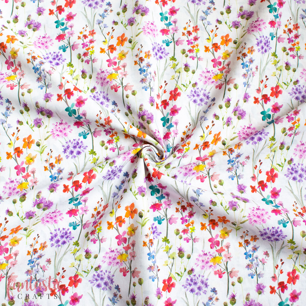 Spring Floral Bouquets 100% Cotton Fabric