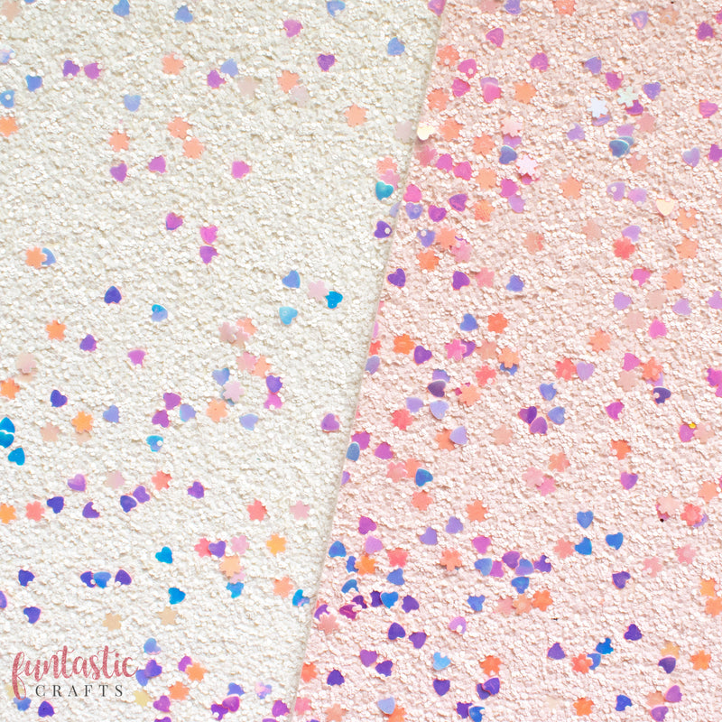 Pale Blue Spring Fling Chunky Glitter Fabric