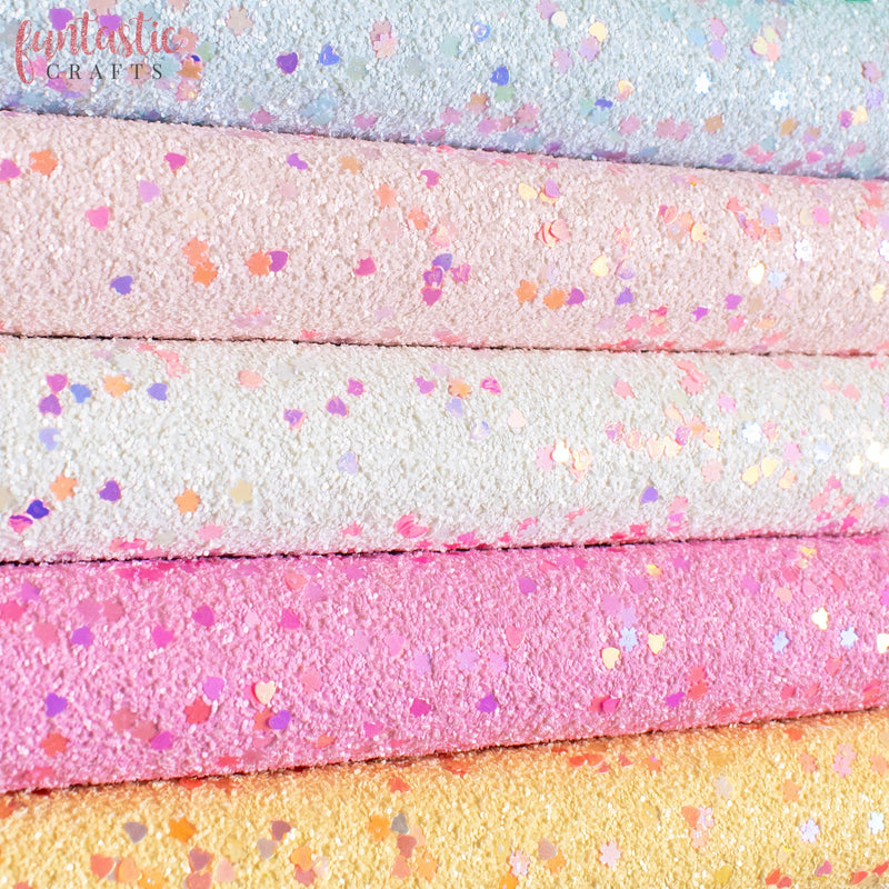 Aqua Spring Fling Chunky Glitter Fabric