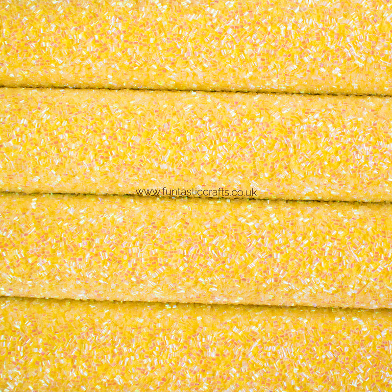 Sunshine Yellow Candy Sprinkles - Beaded Chunky Glitter Fabric