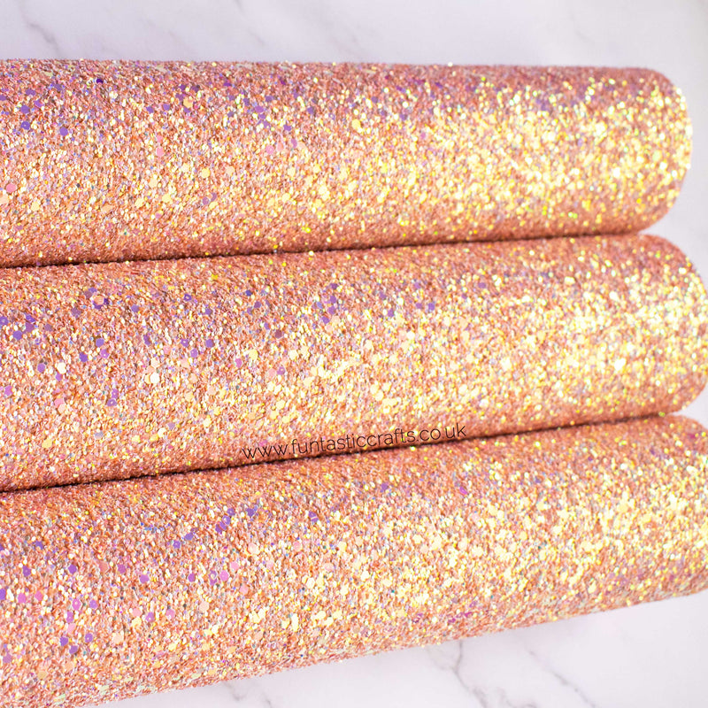 Sweet Blush Chunky Glitter Fabric
